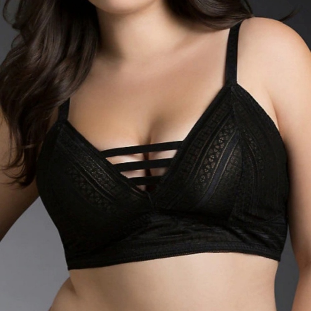NEW Torrid Black Ladder Lace Bralette 3X